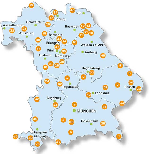 Karte Bayern Entdecker Stempelstationen